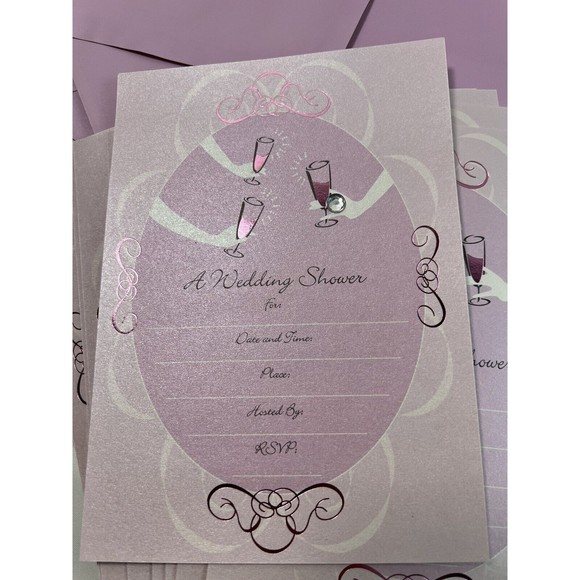 Vintage 3 Packs Of Papyrus‎ Wedding Invitations Cards 8 Per Pack Pink Purple - Picture 2 of 5